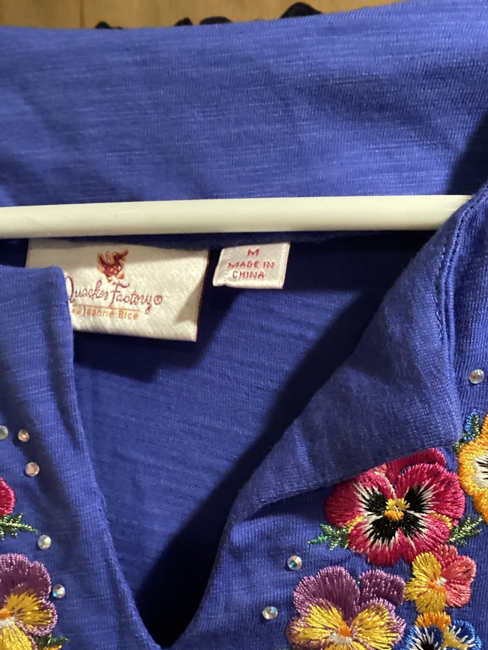 Quacker Factory Violet Embroidered V-Neck Tunic - Picture 2 of 5